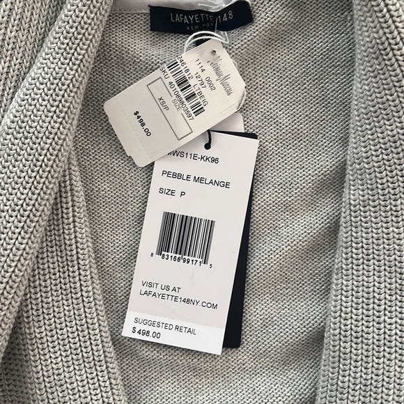 New with tags Lafayette 148 gray short sleeve cardigan - Picture 3 of 3
